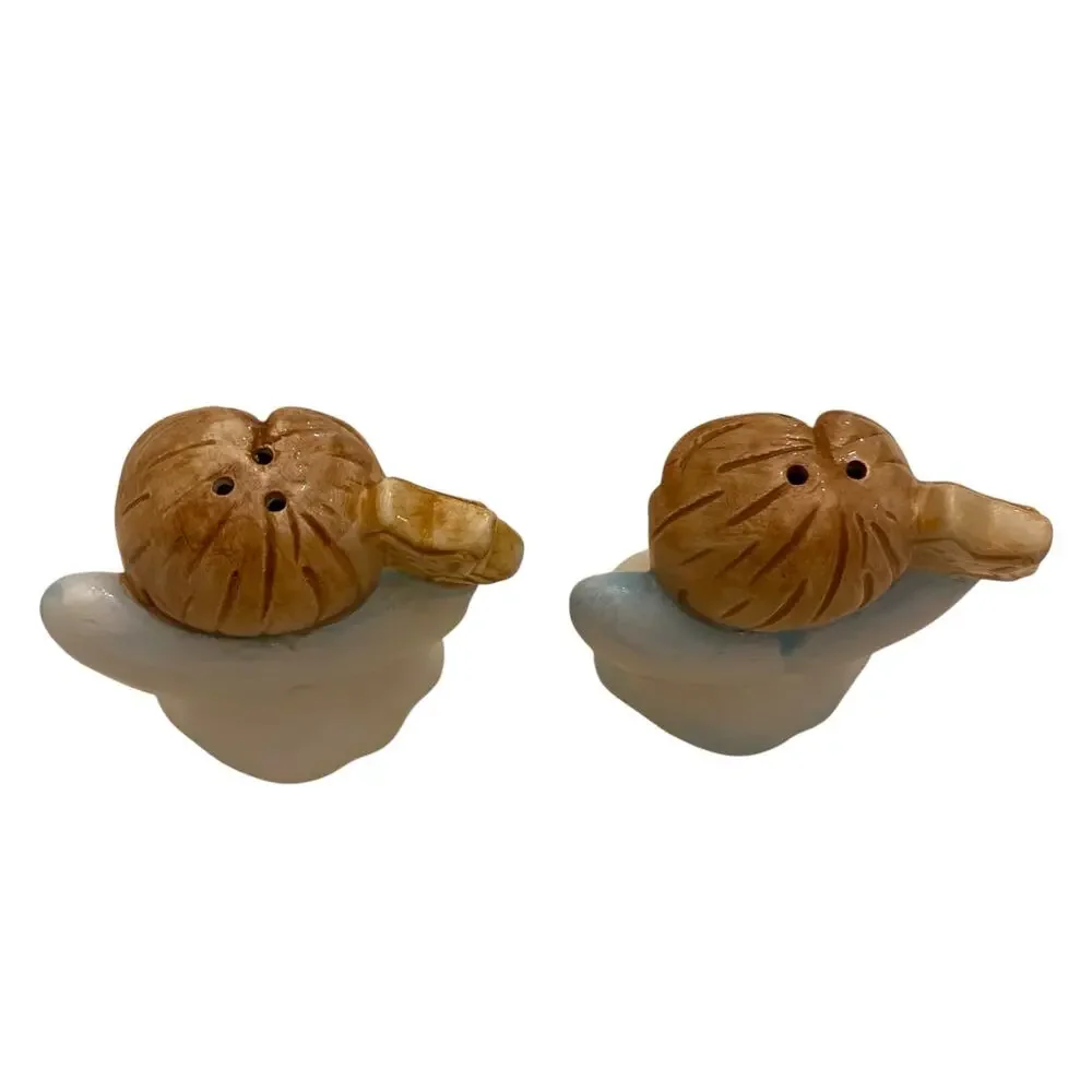 Two Vintage Ceramic Angel Girls Salt and Pepper Shakers - Christmas Table Decor